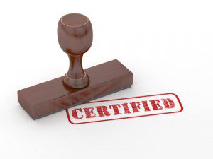 Certification to ISO standards